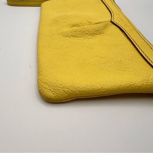 Dooney @ Bourke yellow supple pebbled leather wristlet or convert to mini purse - Picture 8 of 8